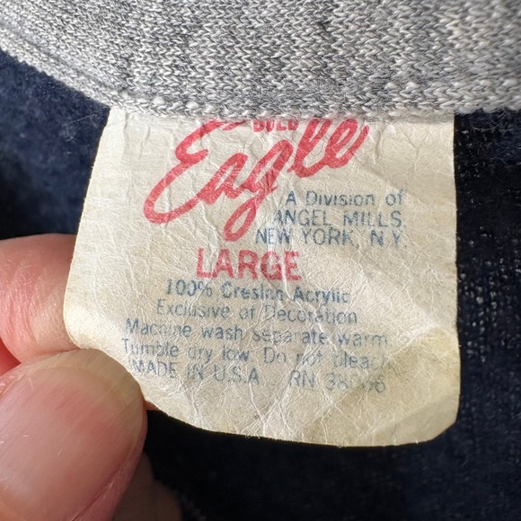 Vintage Eagle Zip-Up Sweatshirt | Made in USA Raglan Track Jacket - Picture 2 of 8